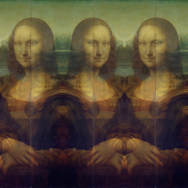 NFT Mona Lisa mirrored side-by-side