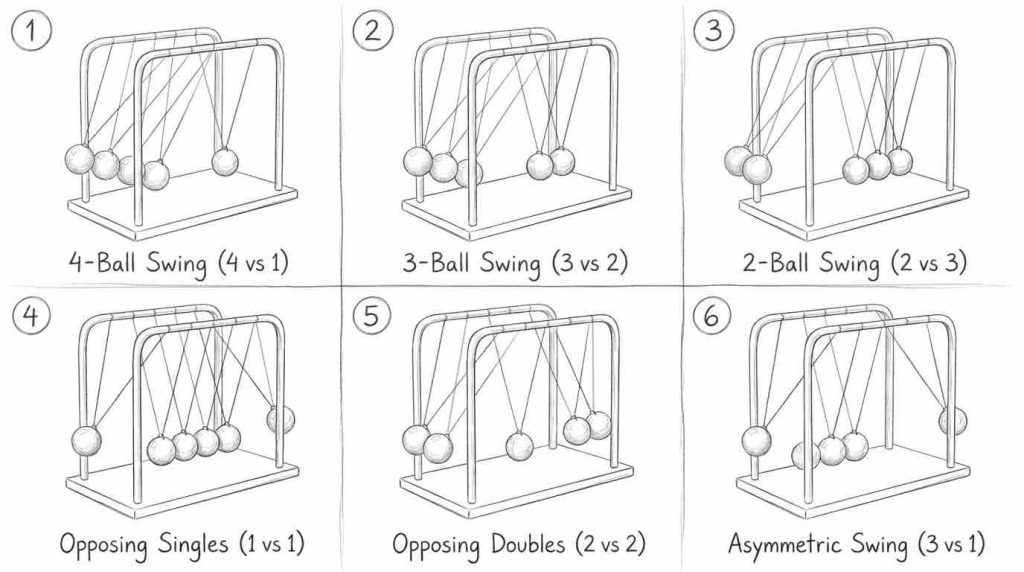 Newton's cradle binary tricks tutorial