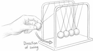 How a Newton Cradle works raised ball