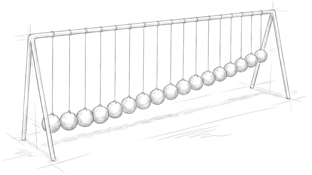 Harmonic Wave Swinging Ball Pendulum Cradle